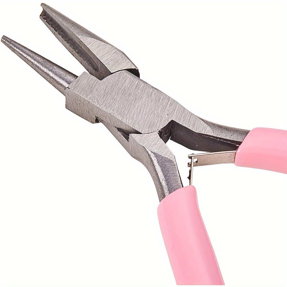 

1pc 4.5 Inch Pink Color Handle Round Concave Pliers Wire Looping Pliers Mini Precision Pliers Wire Bending Tools For Diy Jewelry Making Diy Lover Essentials
