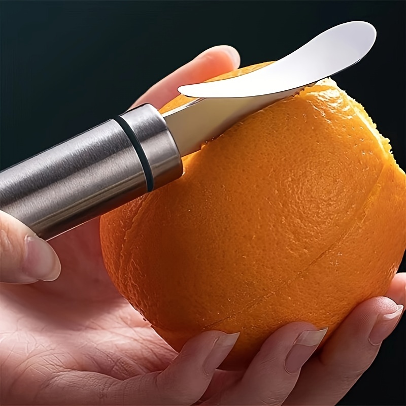 

1pc, Orange Peeler, Stainless Steel Orange Peeler, Simple Lemon Peeler, Creative Cutter, Orange Peeler Tool With Handle, Vegetable Fruit Tools, Kitchen Gadget