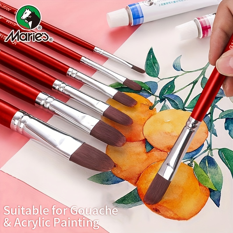 Marie's Date Red Hair Gouache Brush Ab Single And Double - Temu