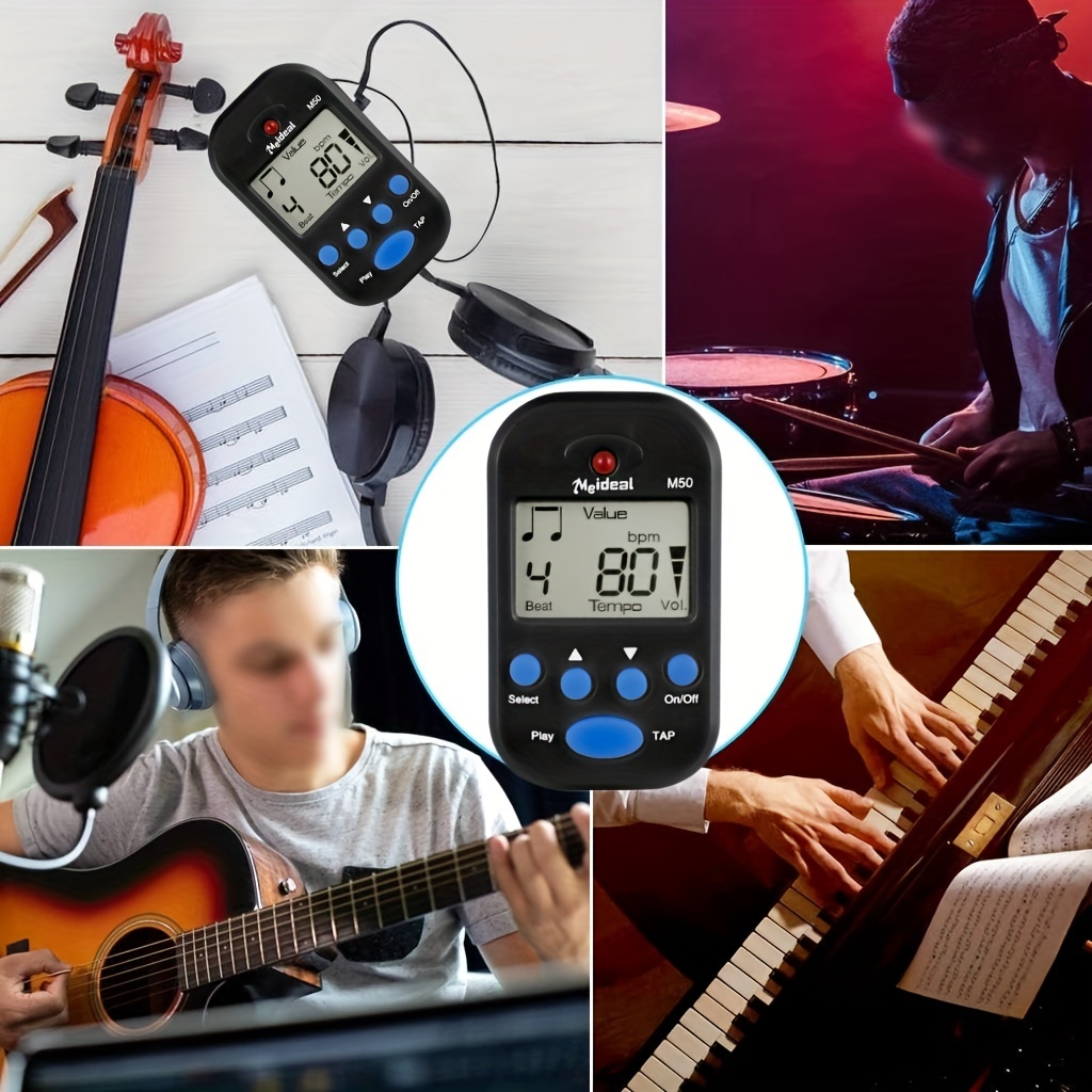 MOREYES Mini métronome numérique avec haut-parleur multifonction pour  saxophone, piano, guitare, violon, flûte, tambour