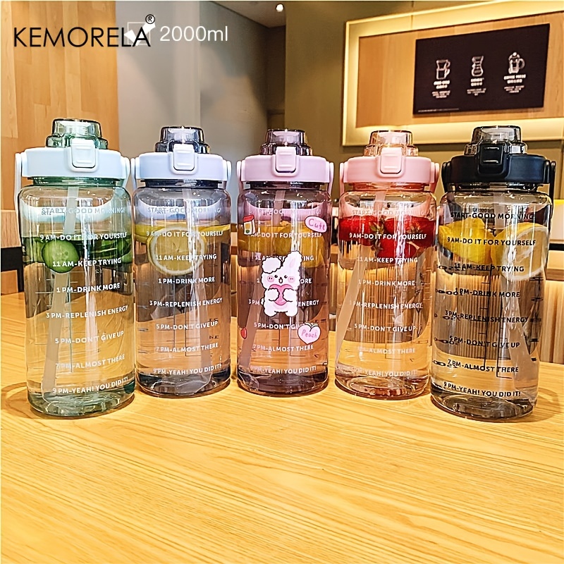 2L Large Capacity Water Bottle Straw Cup