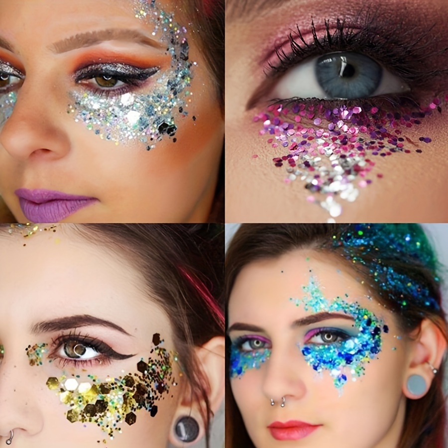 Festival glitter makeup for kids  Maquillaje con glitter, Caras pintadas,  Maquillaje artístico