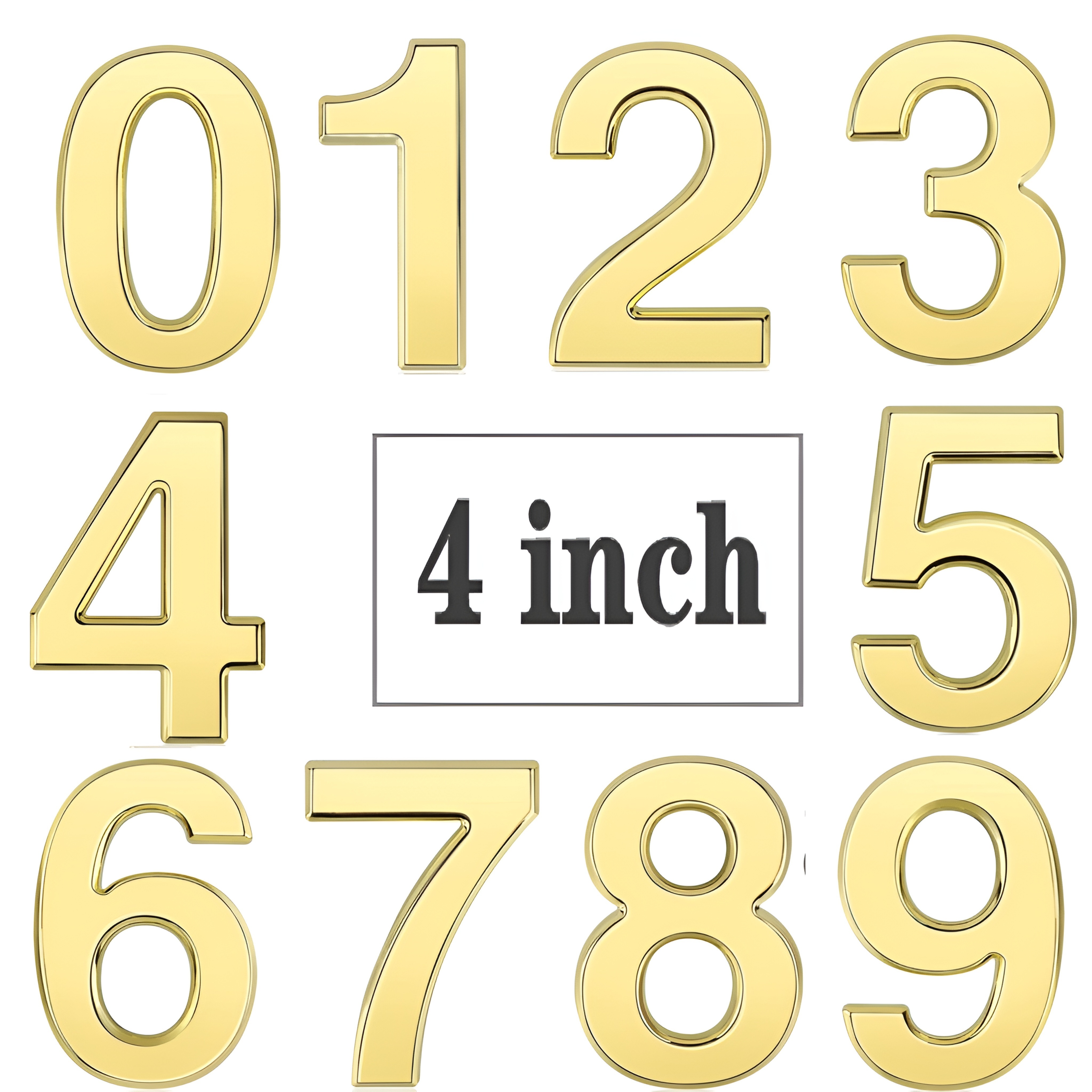 Mailbox Numbers for Outside, 4 Sets Large 4 inch 0-9 Self Adhesive Address  Numbers for House Doors (4 inch, Black)