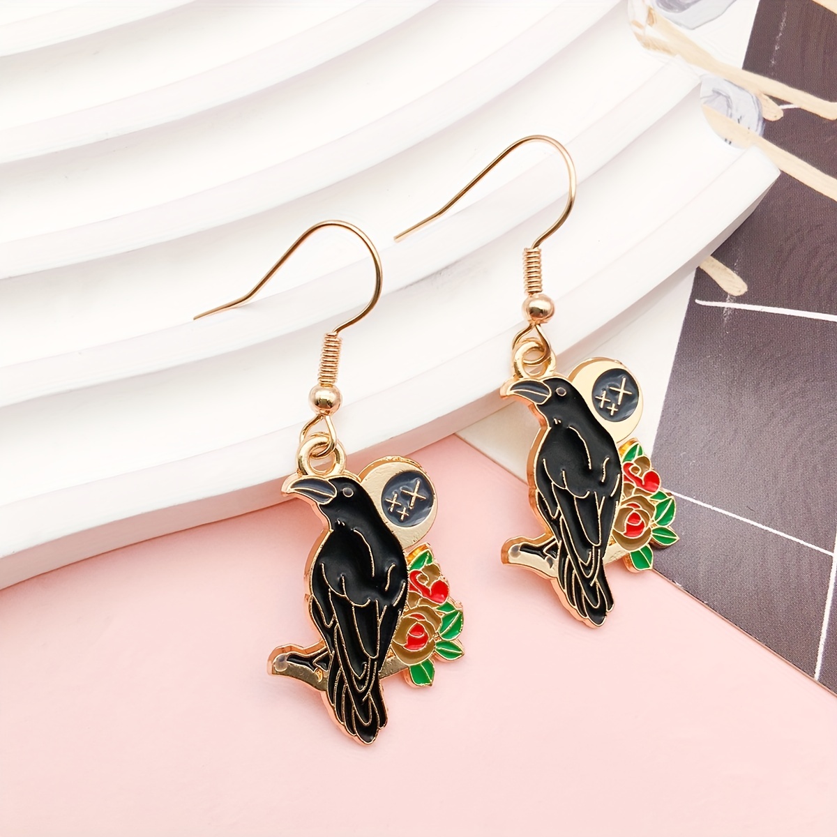 Cloisonne Drop Black Earring Kit