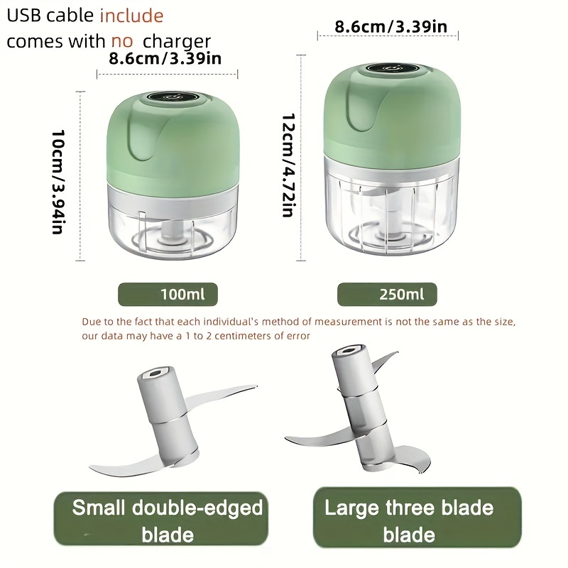 100/250ML Wireless Electric Garlic Press USB Household Portable Garlic  Device Mini Meat Grinder Baby Complementary Food Mixer