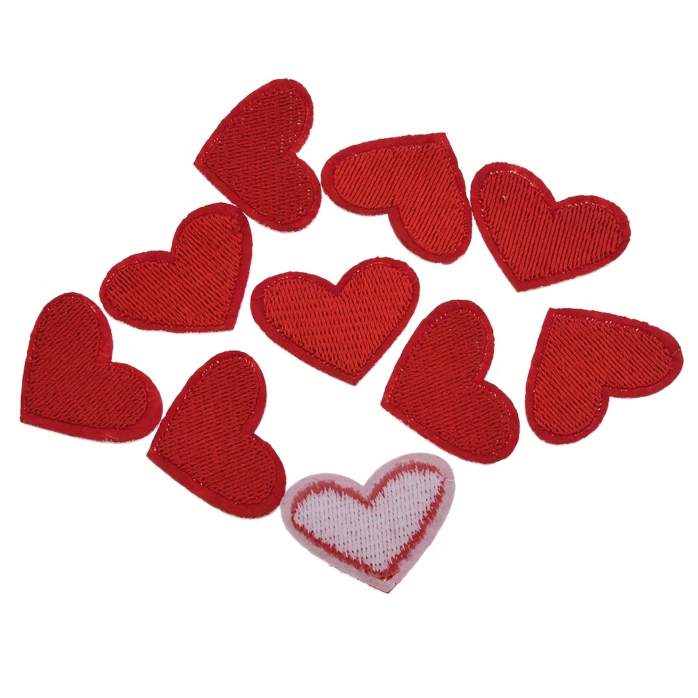  24PCS Red Hearts Patches Embroidered Iron On/Sew on