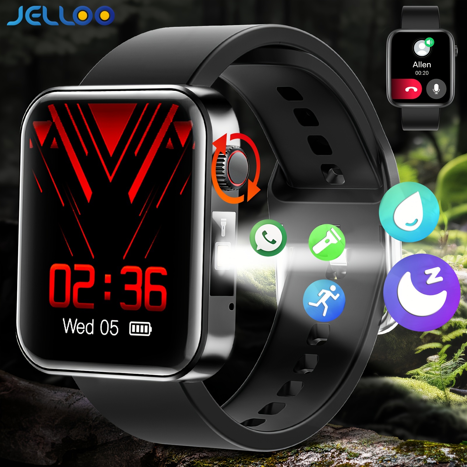 Smartwatch Militare Uomo con Chiamate Bluetooth Orologio Militare per  Android