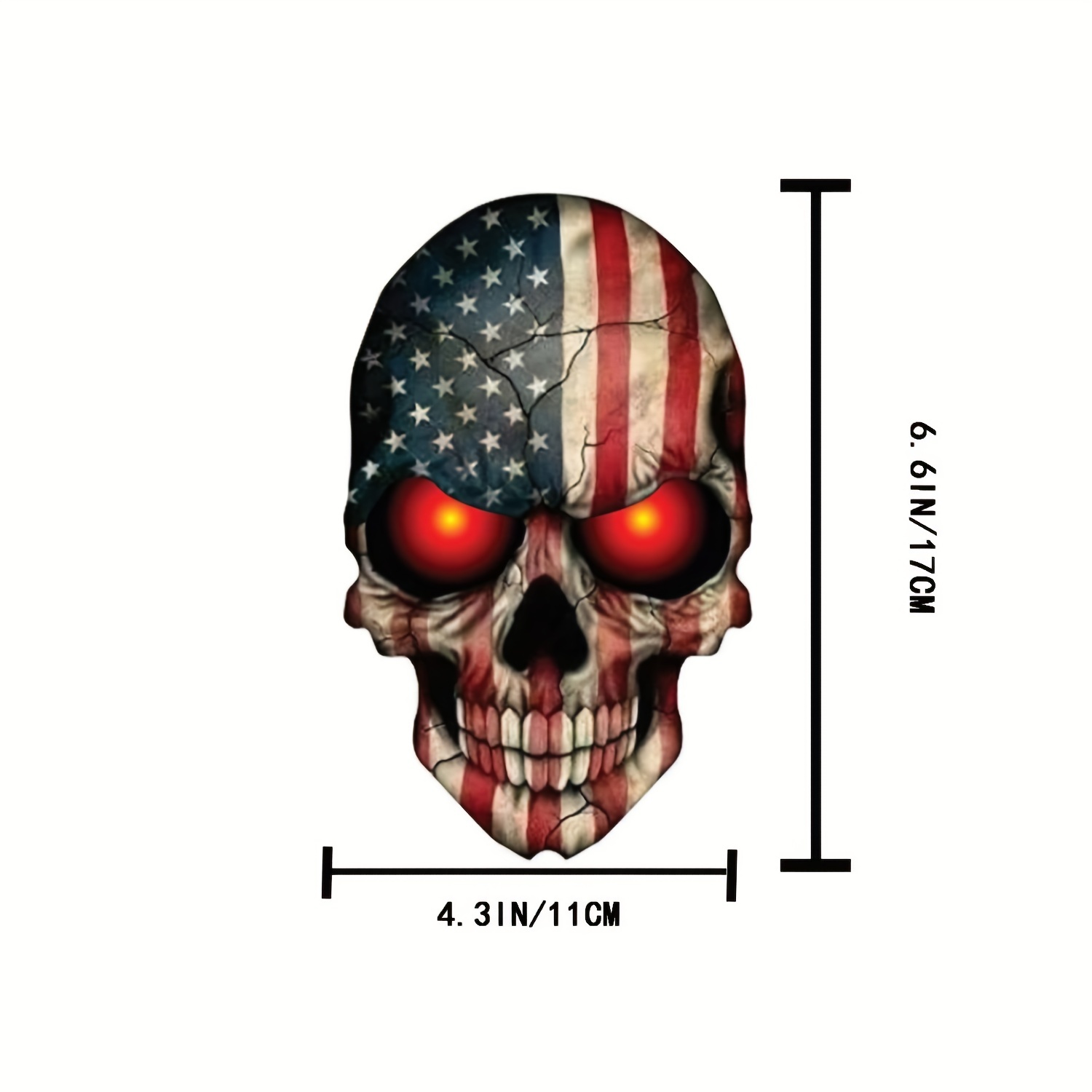 American Flag And Skull Car Vinyl Decals Motorcycles - Temu