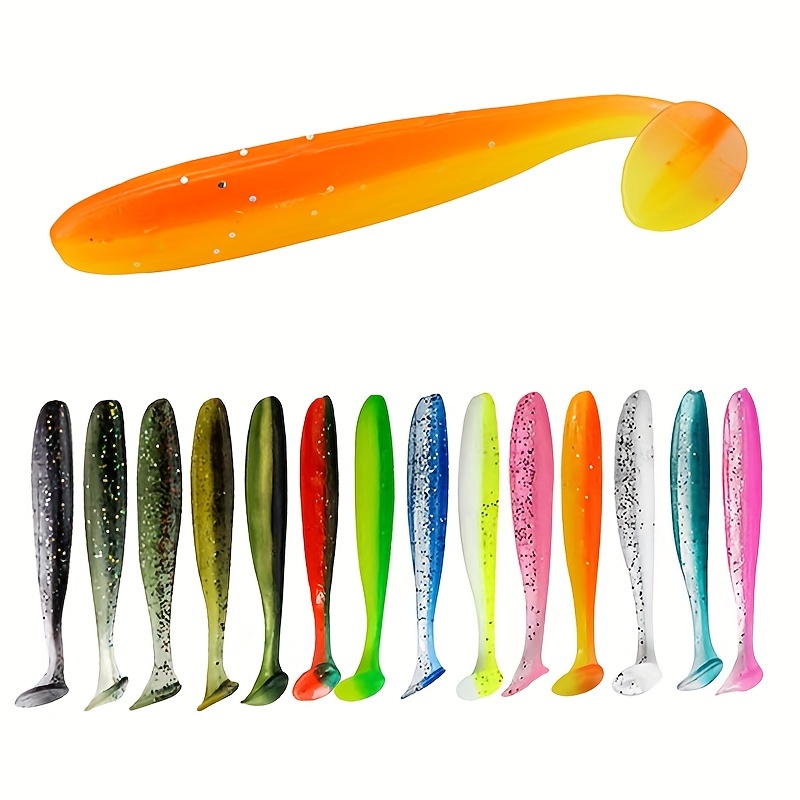 

20/50pcs 9cm/12cm Paddle Tail Soft Lures, Fishing Swimbaits For Bass Trout Salmon Redfish, Fishing Accessories For Freshwater Saltwater