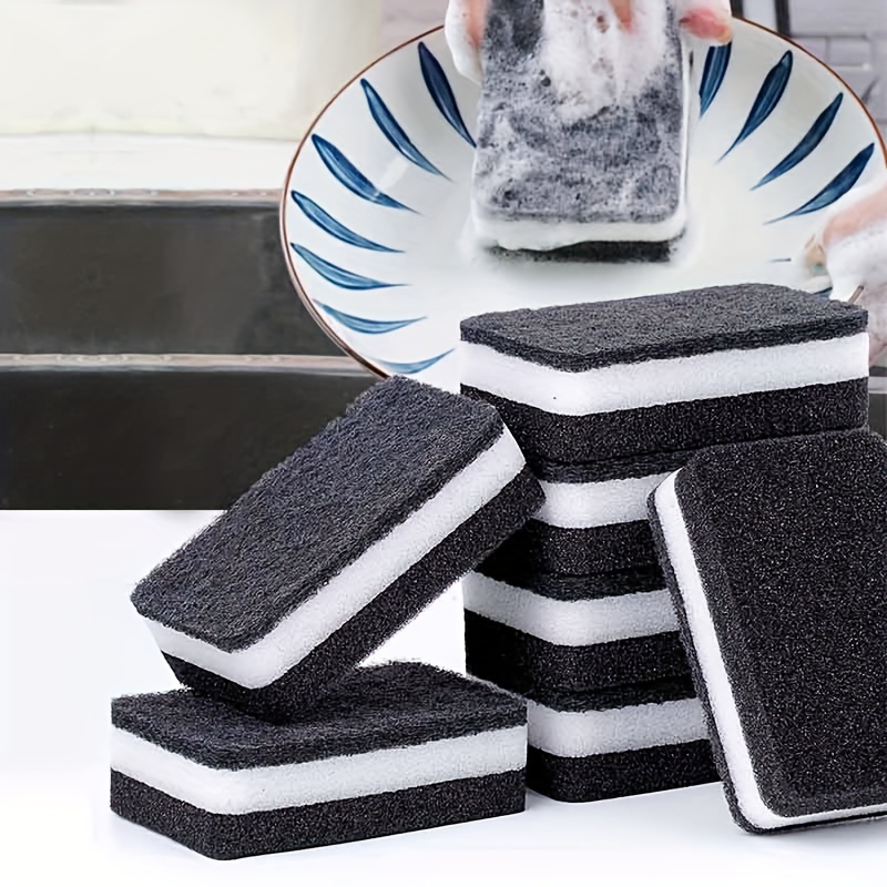 Dishwashing Sponges Black And White Double sided Thick - Temu