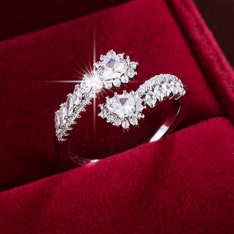 Heart Zirconia Adjustable Ring by Wheat Spike