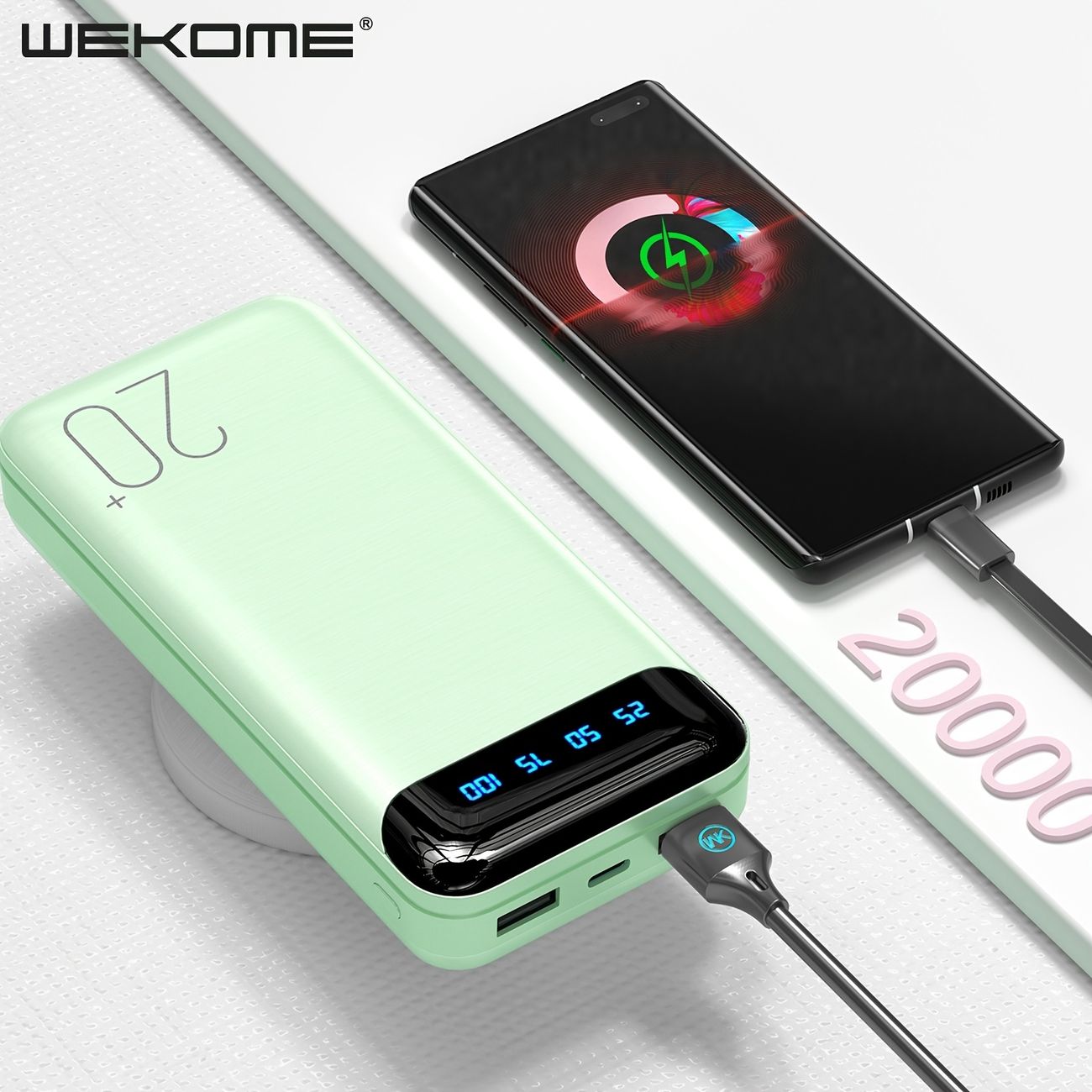 10000 20000mAh Power Bank Multi Color Macaron Color 5V2 1A Portable USB Charger 2xUSB OUTPUT TYPE C Only INPUT 0