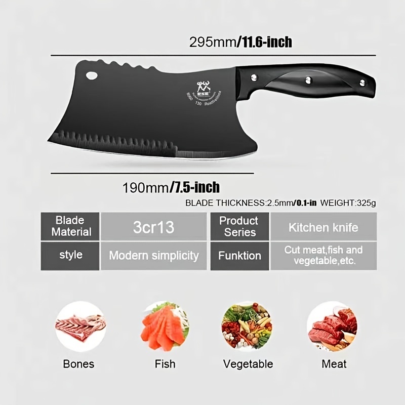  8 Inch Cleaver Knife - Ideal For Meat Cutting And