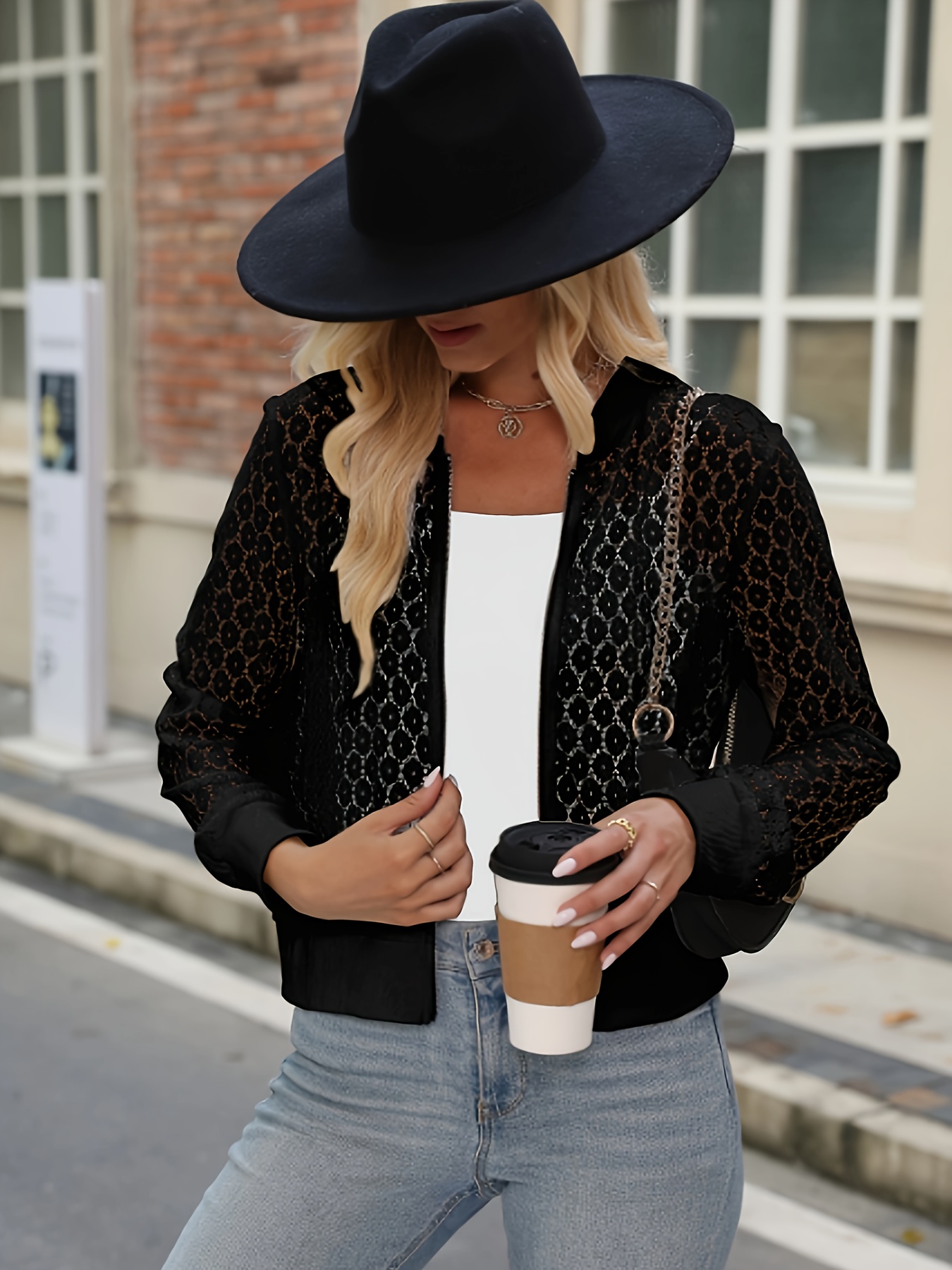 Lace on sale bomber jacket