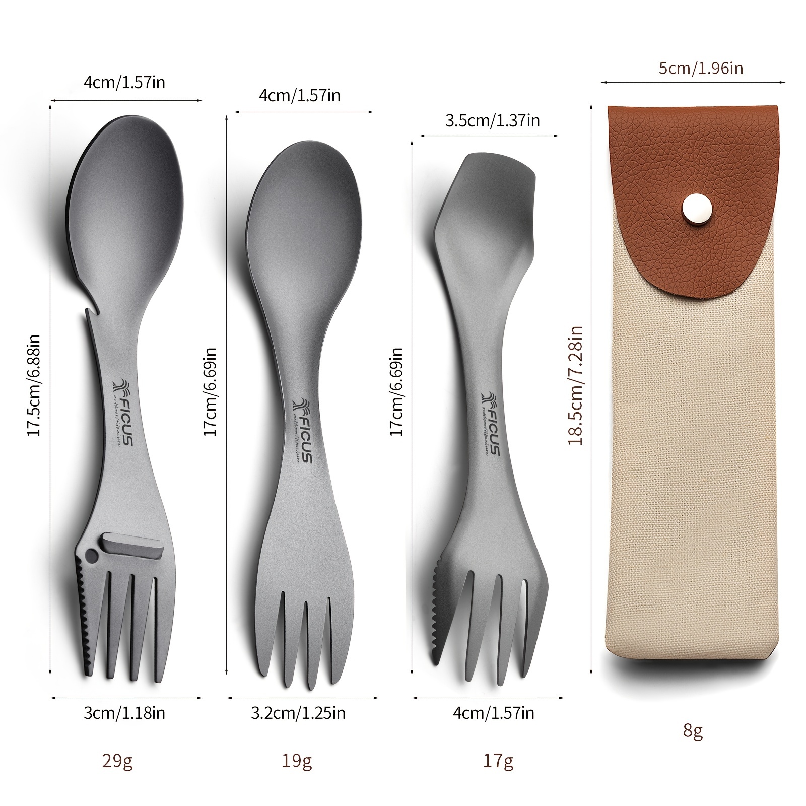 Bestargot Titanium 3in1 Spork and Spoon Set