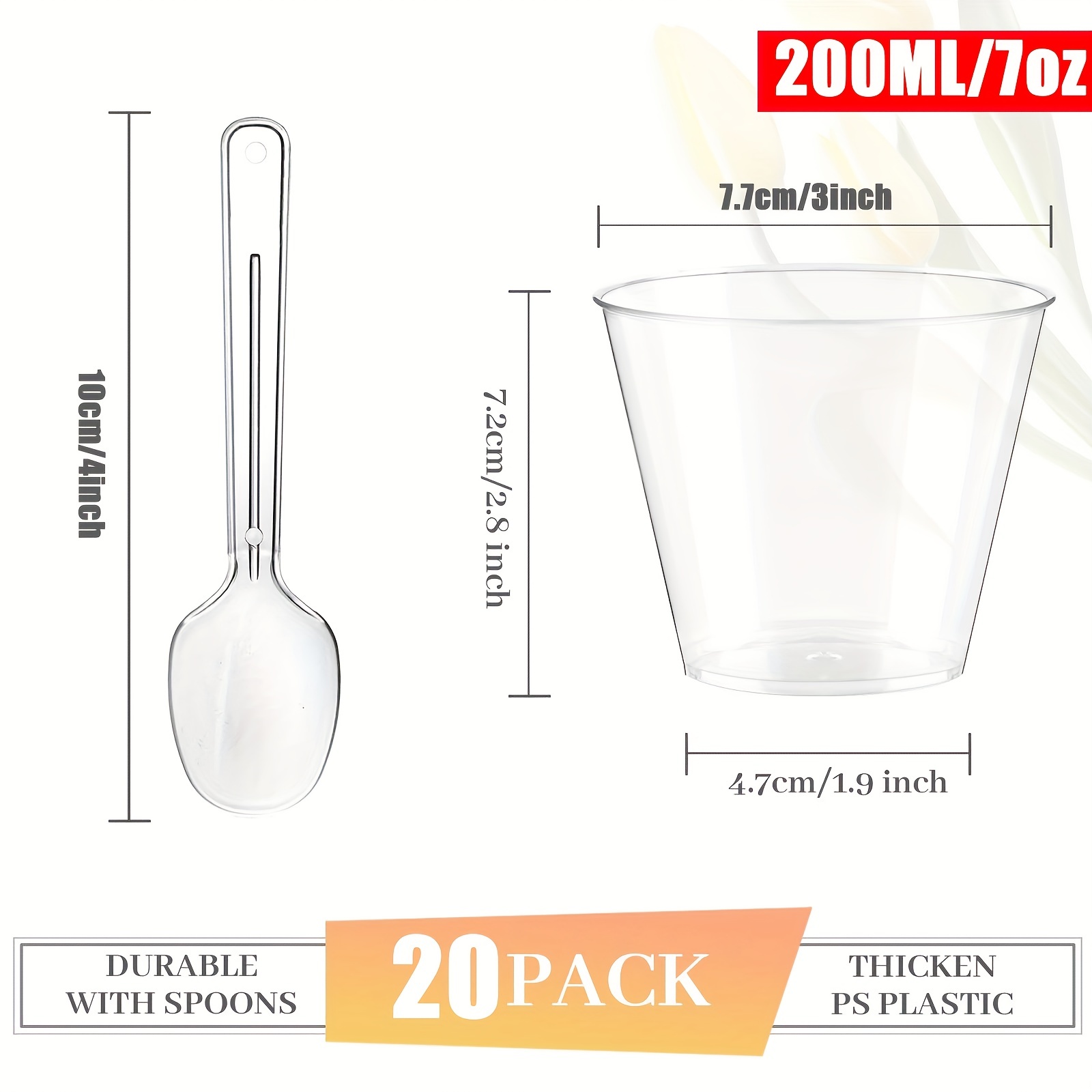 20 Pack - 200ml] Disposable Cups