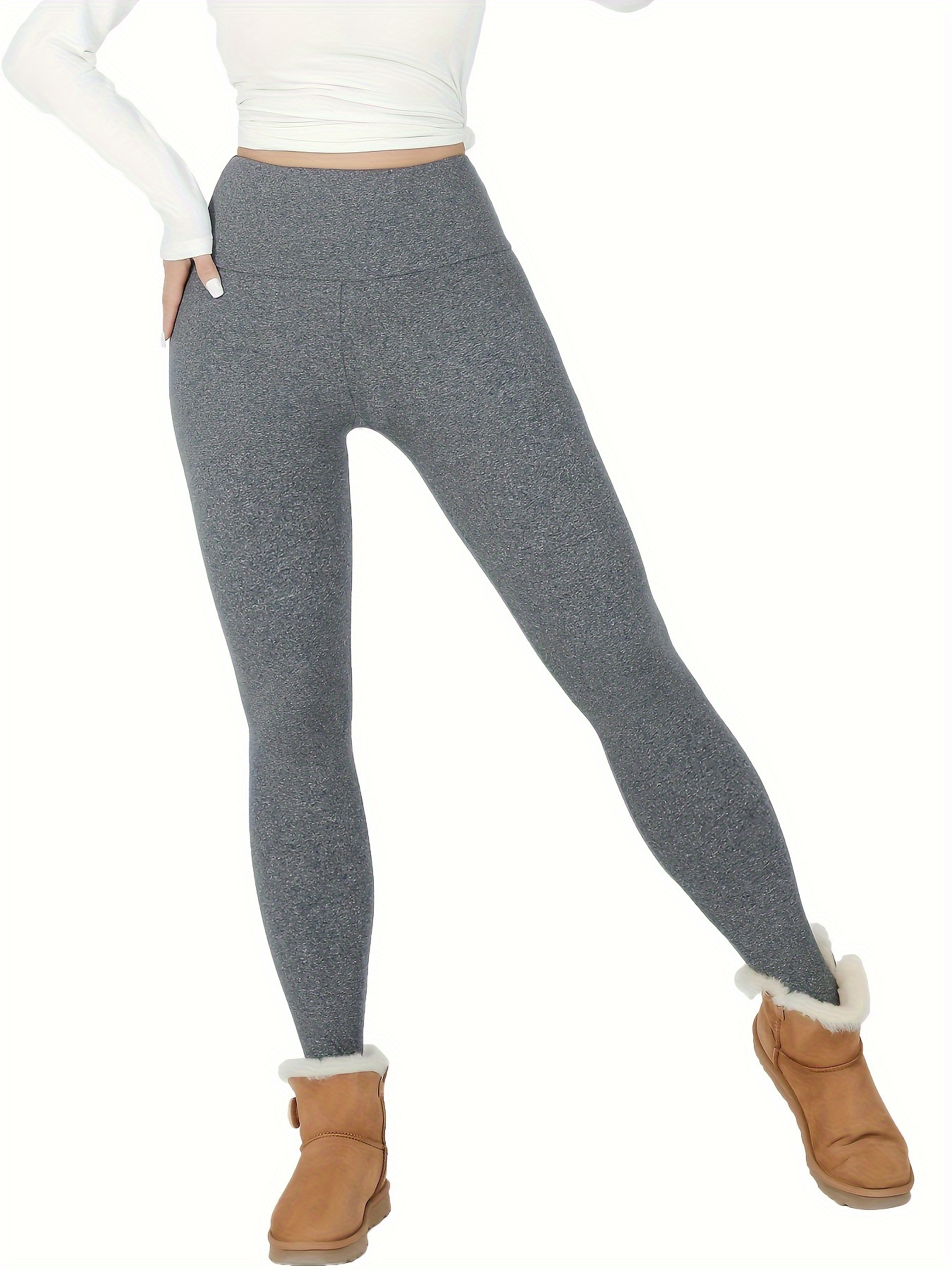 Women's Plus Size Fleece Lined Leggings Winter Warm Thermal Yoga Workout  Pants S-4xl