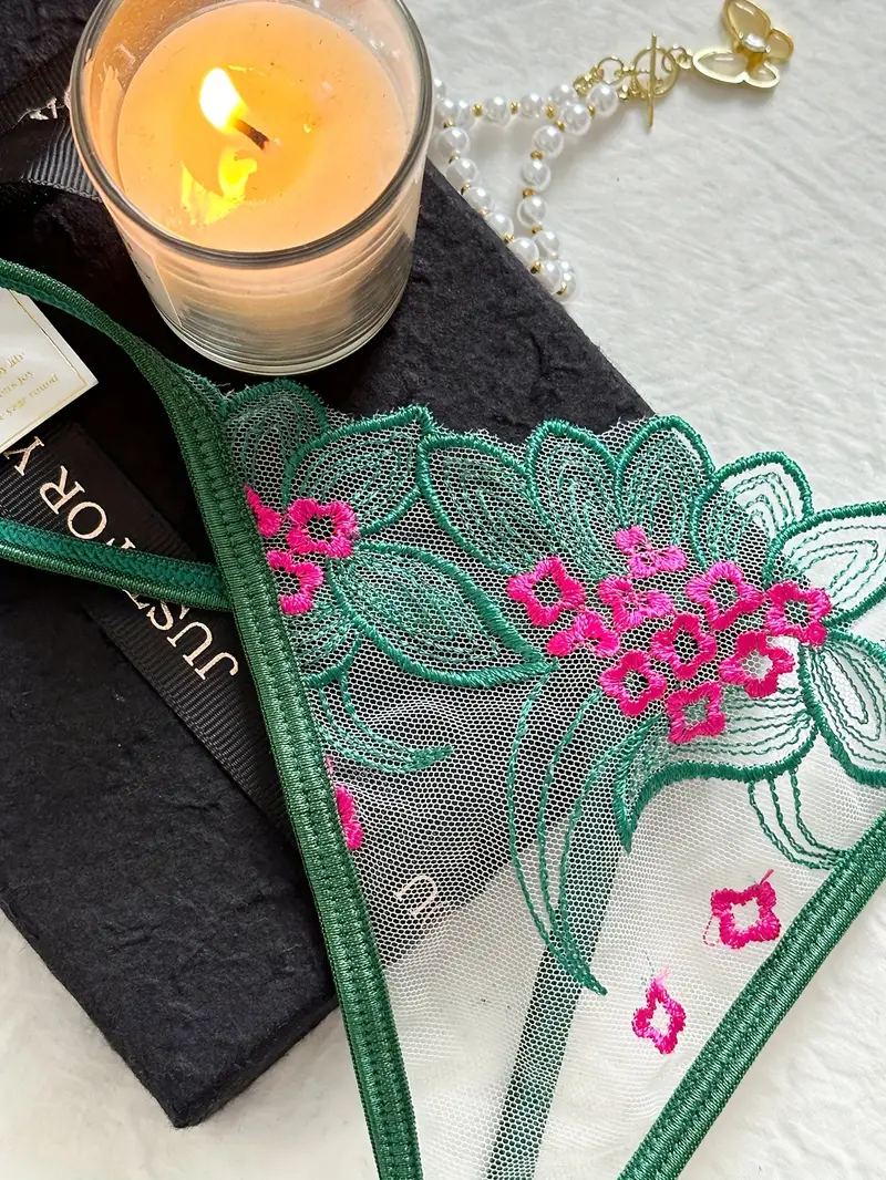 floral lace lingerie set sheer unlined bra mesh thong womens sexy lingerie underwear details 13