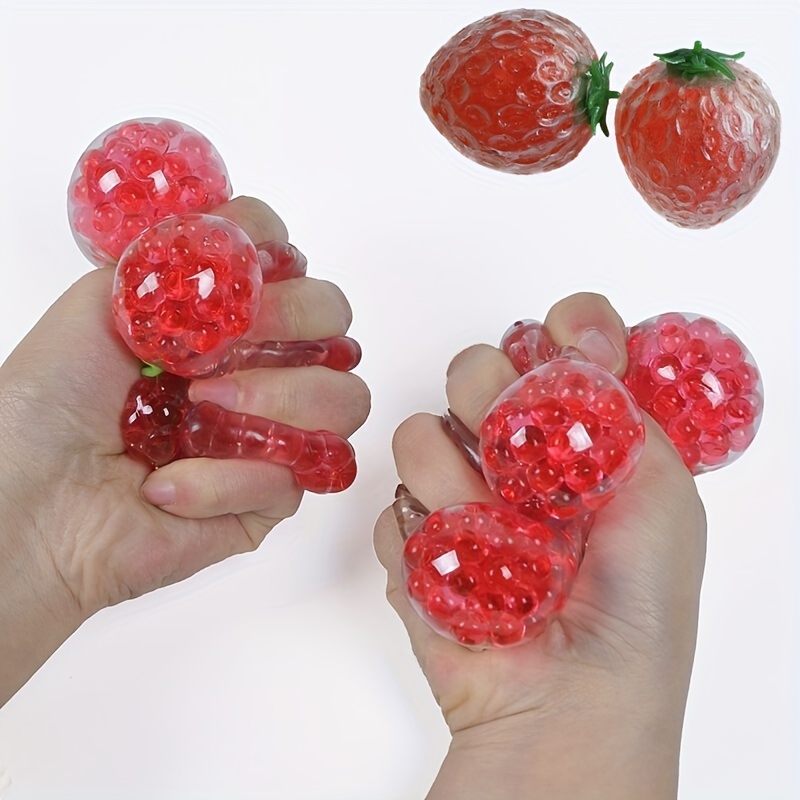 Multicolor Strawberry Fruits Ball, Squishy Decompression Stress