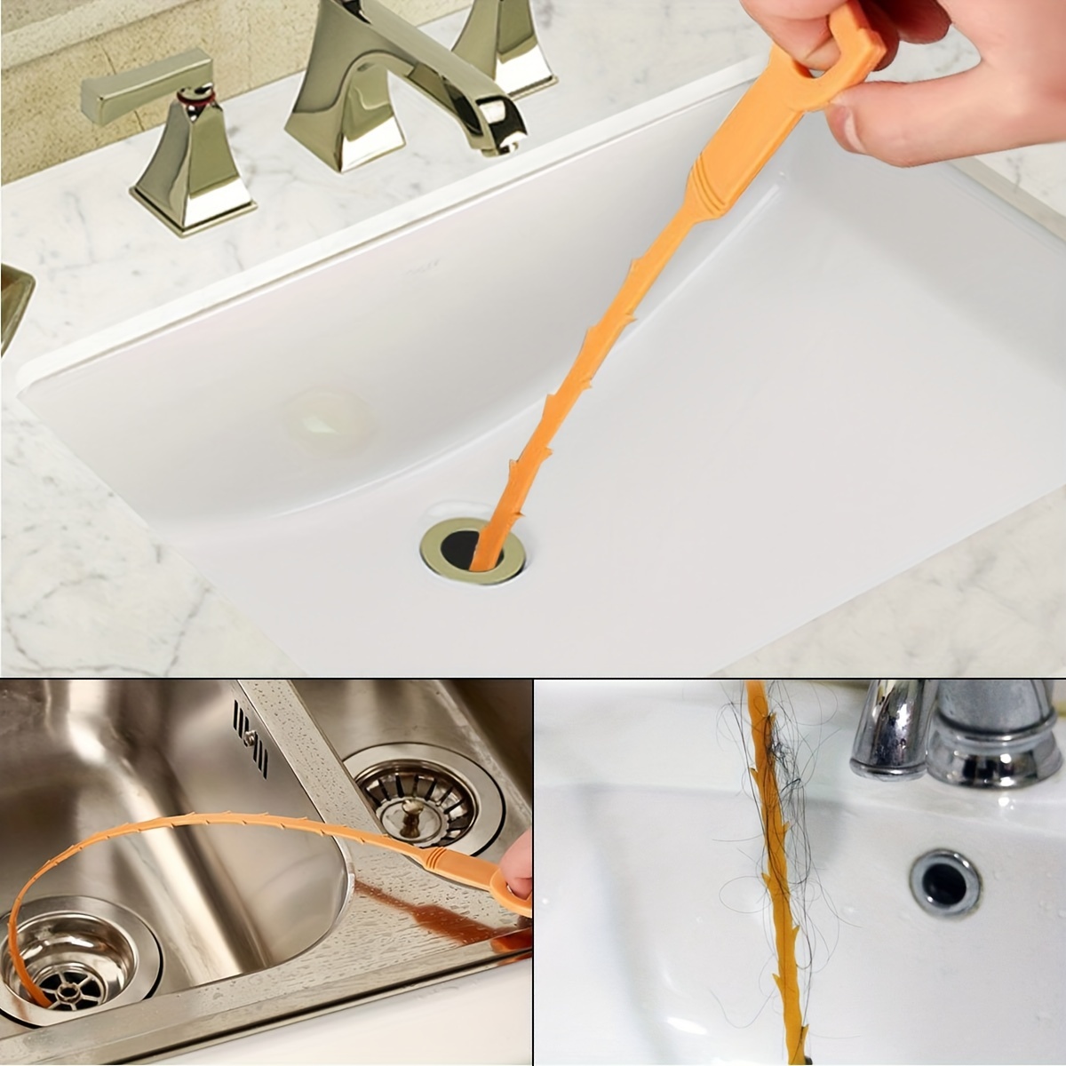 4 Packs Drain Hair Drain Clog Remover Cleaning Tool For Kitchen Sink  Bathtub Shower,20 Inch Drain Clean Tools,drain Clog Remover Tool,tube Drain  Clean