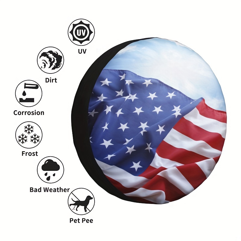 American Flag Fishing Spare Tire Cover Patriotic Tire Covers - Temu