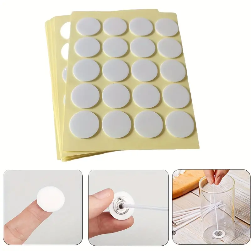 100pcs Candle Wick Stickers For Handcraft Candle Making Candle Wick  Stickers, Heat Resistant Double-sided Sticker Stick On Hot Wax, Wick  Stickers For