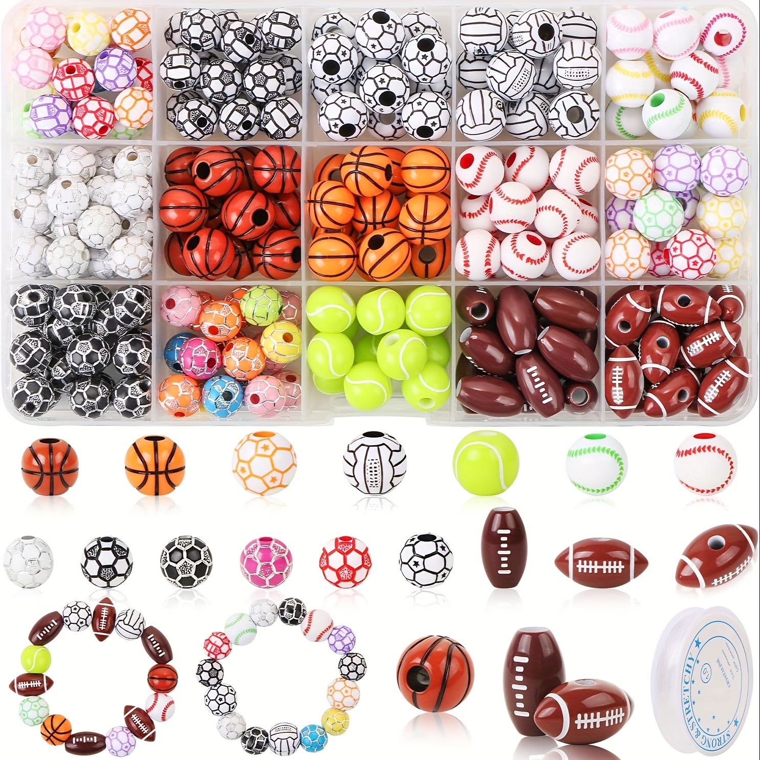 Creative Baseball Beads For Jewelry Making Simple Style Cute - Temu