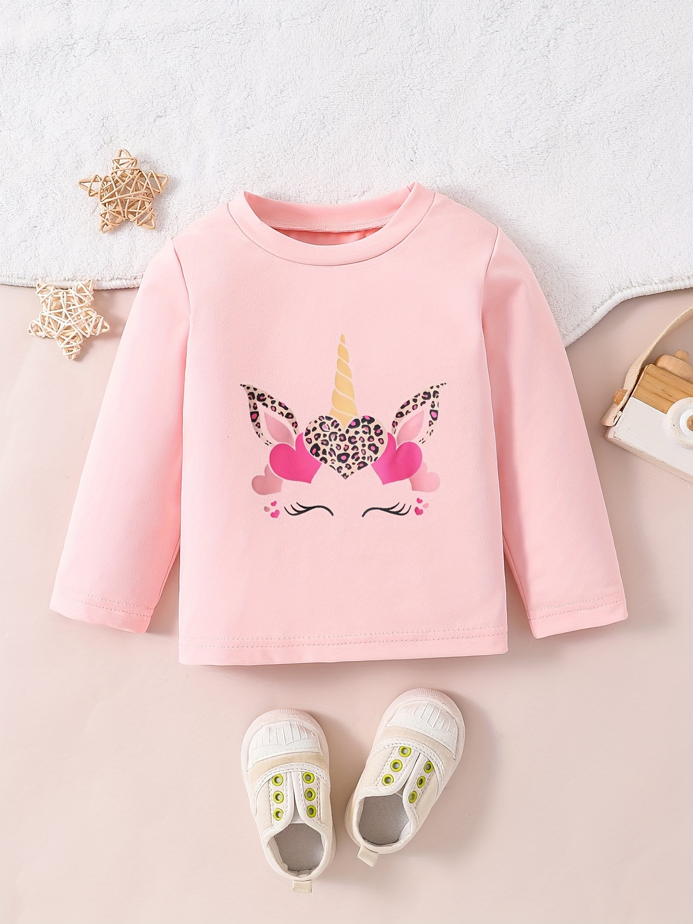 Baby Girls Pink Cotton Unicorn T-Shirt