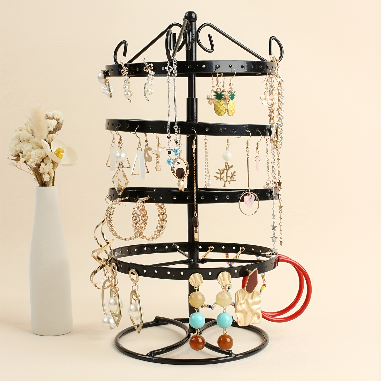 2 Tier Detachable Jewelry Display Rack Rotating Jewelry - Temu