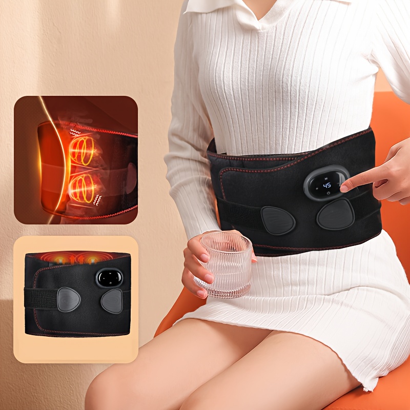 Electric Heating Waist Massage Belt Back Support Massage Belt Red