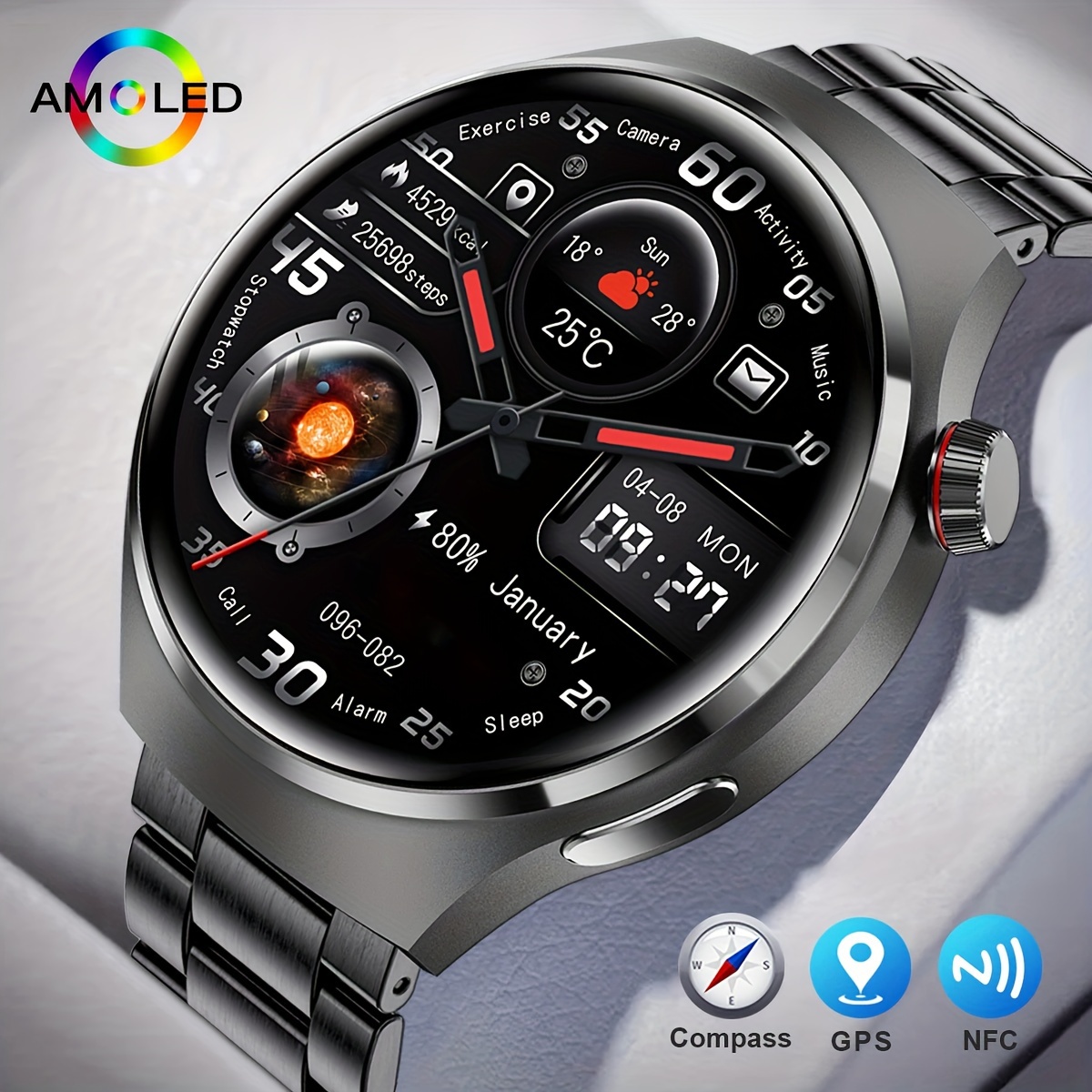 Maoyuan Nfc Smart Watch Mens Gt4 Pro Amoled Hd Screen Wireless Call Sports  Fitness Smart Watch, Shop Limited-time Deals