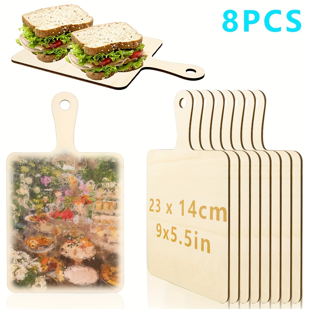 Creative Hobbies Small Unfinished Wooden Cutting Boards - Mini Charcuterie  for Decorating and Crafting, 9.25 H x 3.5 W x 1/4 Inches | 4 Pack