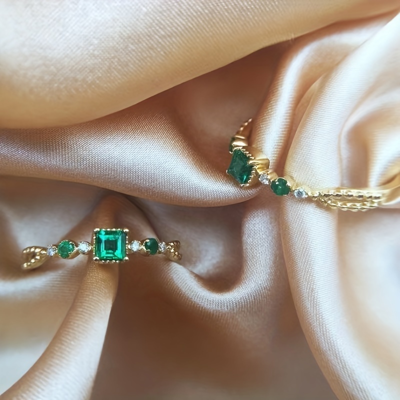 Vintage Zirconia Inlaid Ring - Dainty Birthday Gift