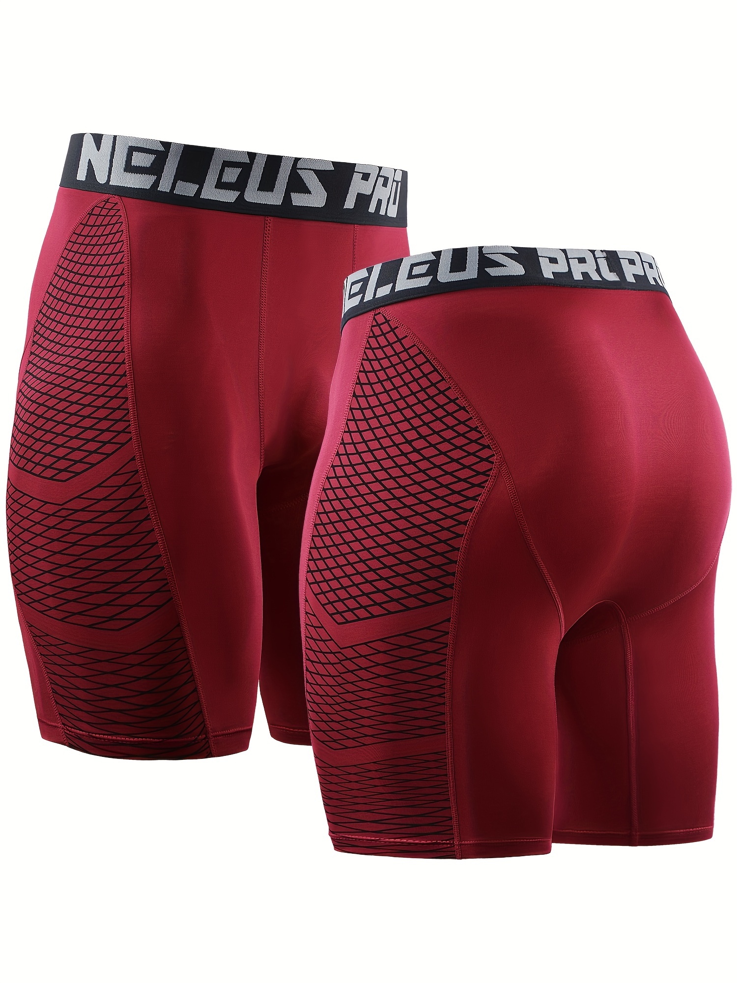 Men's Geometry Compression Shorts Active Quick Dry High - Temu