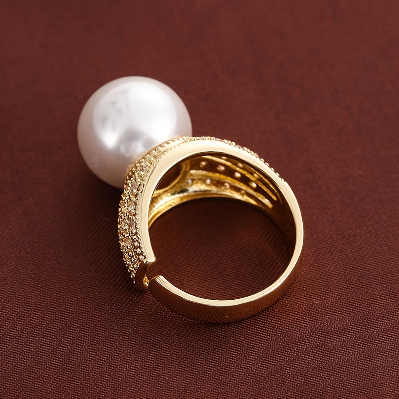 Wide Faced Lady's Ring with Zirconia Inlays