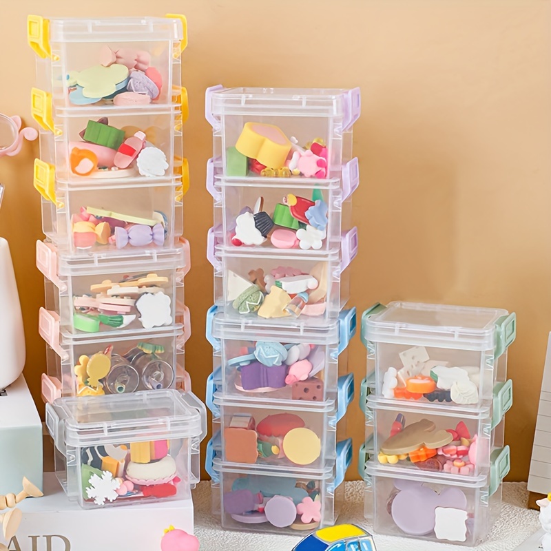 Plastic Flat Storage Box, Transparent Storage Case, Household  Multifunctional Accessories Storage Organizer Container, 5 Colors To Choose  - Temu