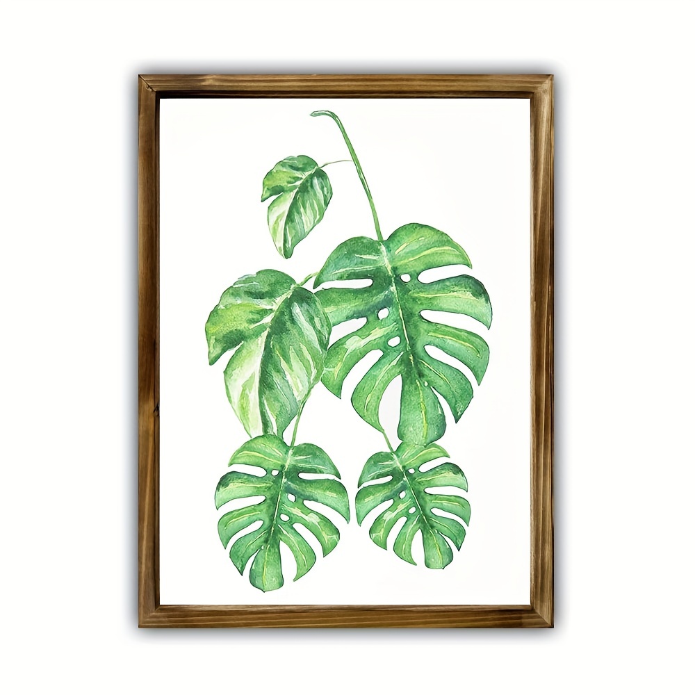 Green Wall Art Leaf Prints - Tropical Nursery Plant Canvas Pictures Modern  Botanical Monstera Artwork Minimalist Foliage Paintings Posters Decoration  For Living Room Kitchen Office FRAMED 12x16 Inches : : Home 