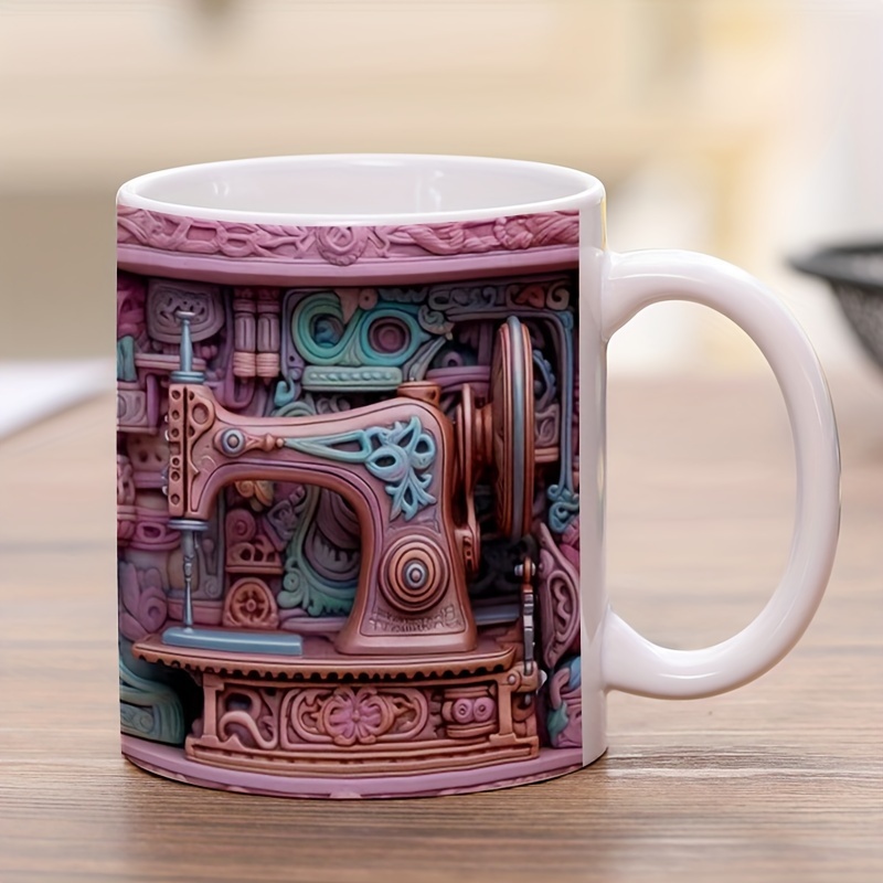  3D Sewing Mug, Funny Painted Sewing Machine Cup, Sewing Gifts  for Women, Quilting Gifts for Quilters, Creative Space Design Multi-Purpose  Mug, Sewing Themed Coffee Cup for People Who Like To Sew (