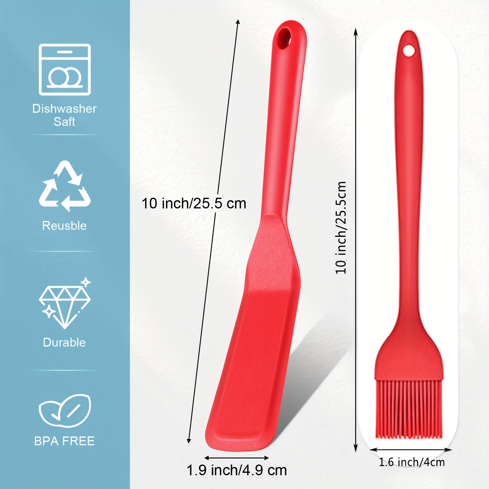 Silicone Thin Spatula Omelet Spatula Turner Long Crepe Spatula Heat  Resistant Cooking Spatula Non Stick Pancake Spatula For Cooking Egg Burgers  Pizza Pancake Steak Omelet Crepes With Silicone Basting Pastry Brush 
