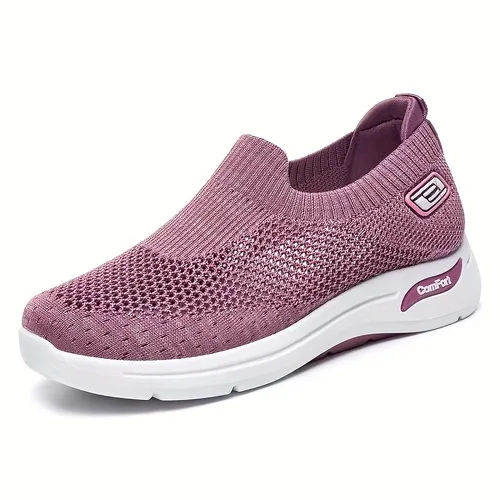Womens Flying Woven Sneakers Lightweight Low Top Slip On Shoes Womens ...