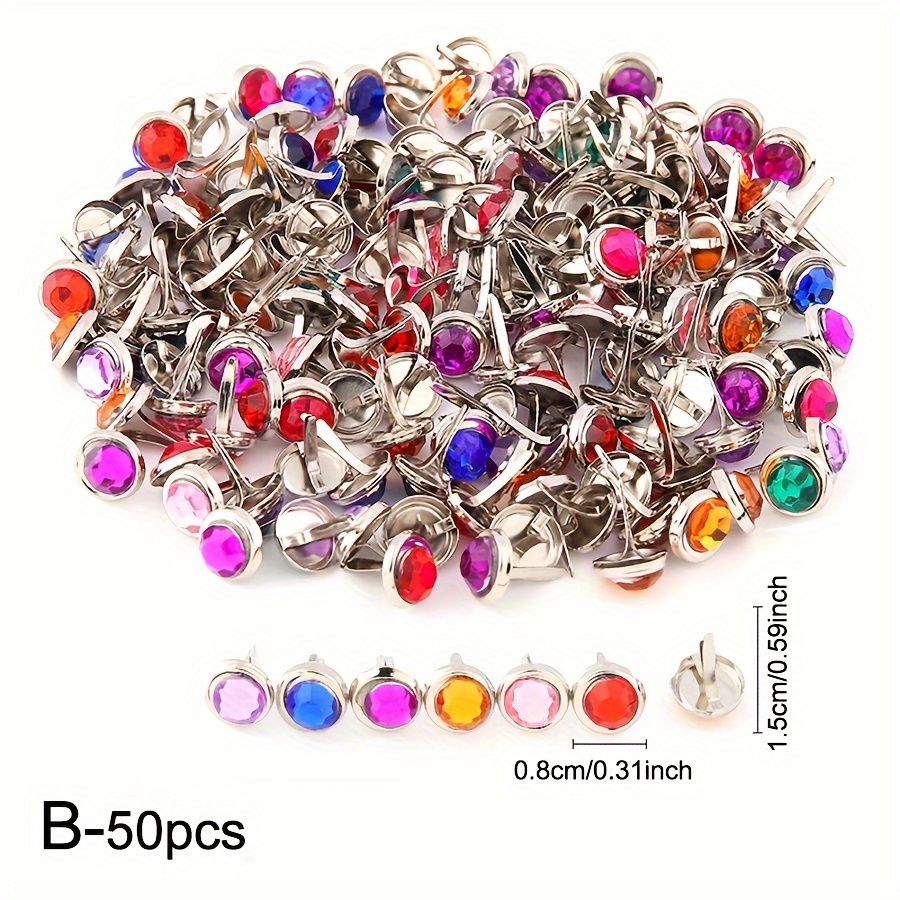 Small Brads, 300 Pcs 10mm Metal Plating Brass Paper Fasteners Uniform Coating High Hardness Round for DIY Photo Albums, Gold