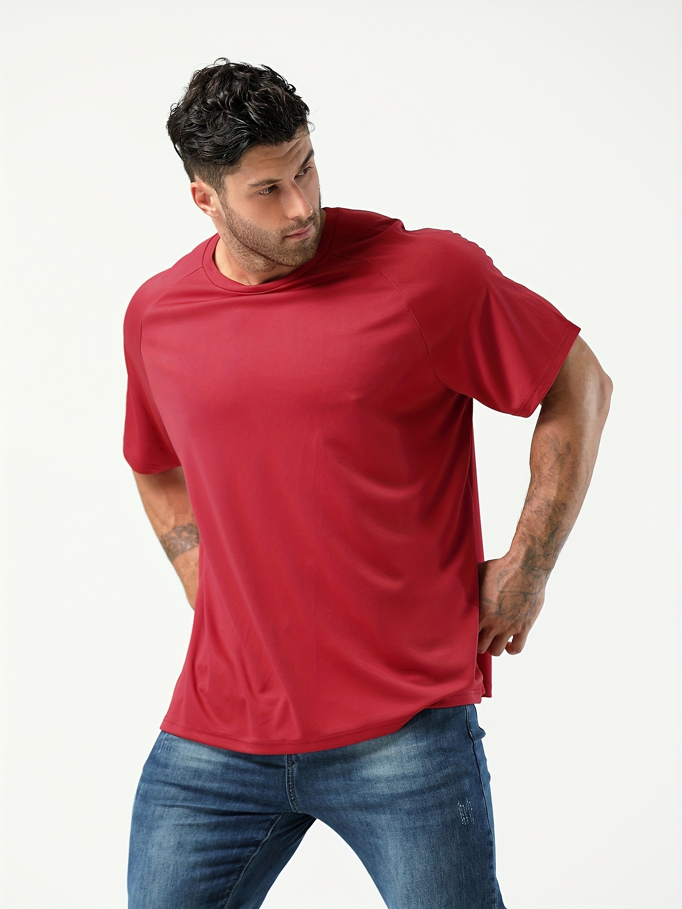 Fashion Men's Fashion T-shirt Sweat-absorbent And Breathable Cool  Material-Red @ Best Price Online