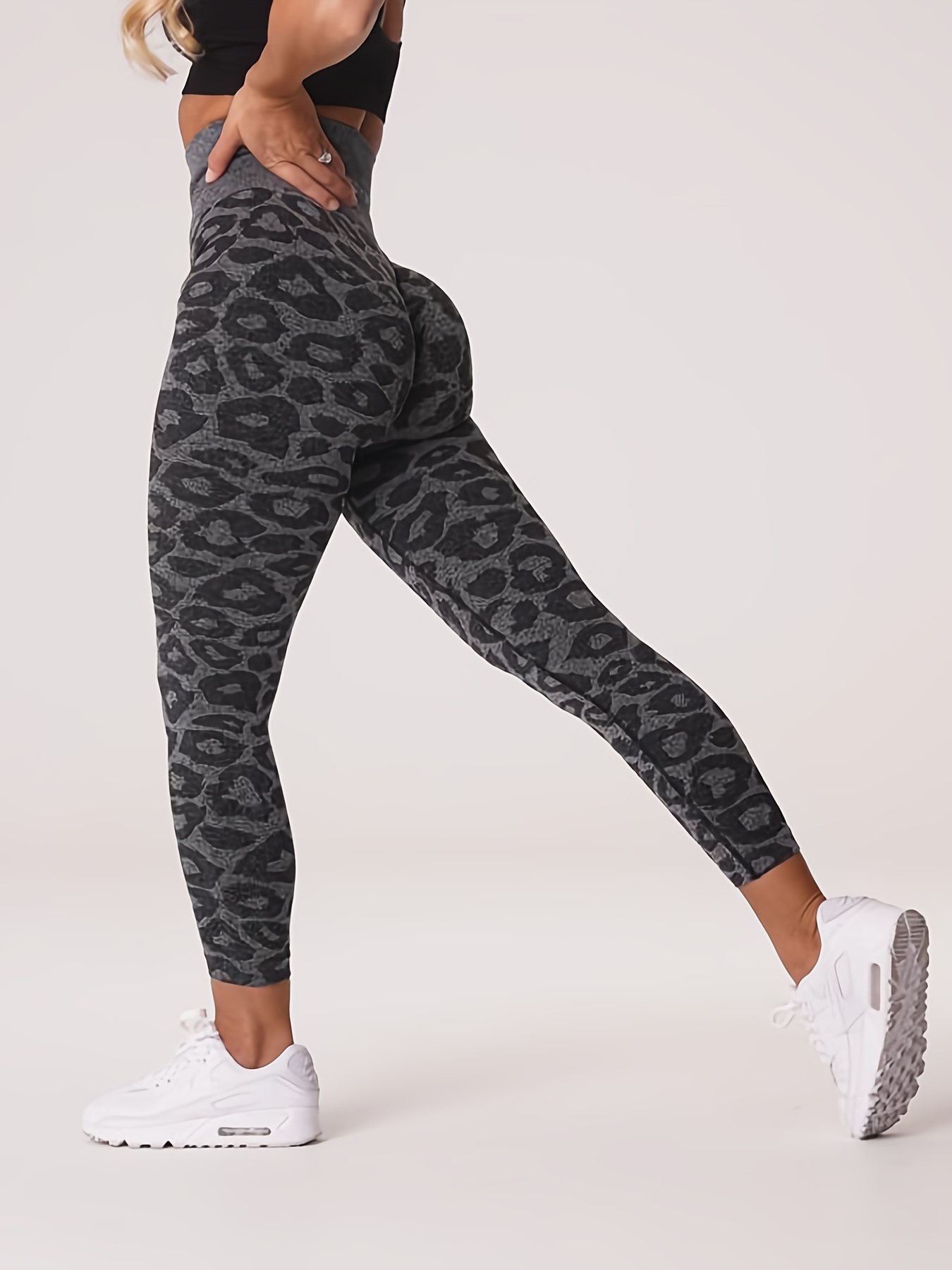 Yoga Pants with Pockets for Women Petite Short Women's Leggings Stitching  Leopard Print Sports Slim Pants Yoga Pants Men Loose