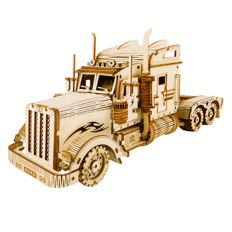 Robotime DIY 3D Transportation Wooden Model - Vintage Car Building Kits -  Toy Gift for Children