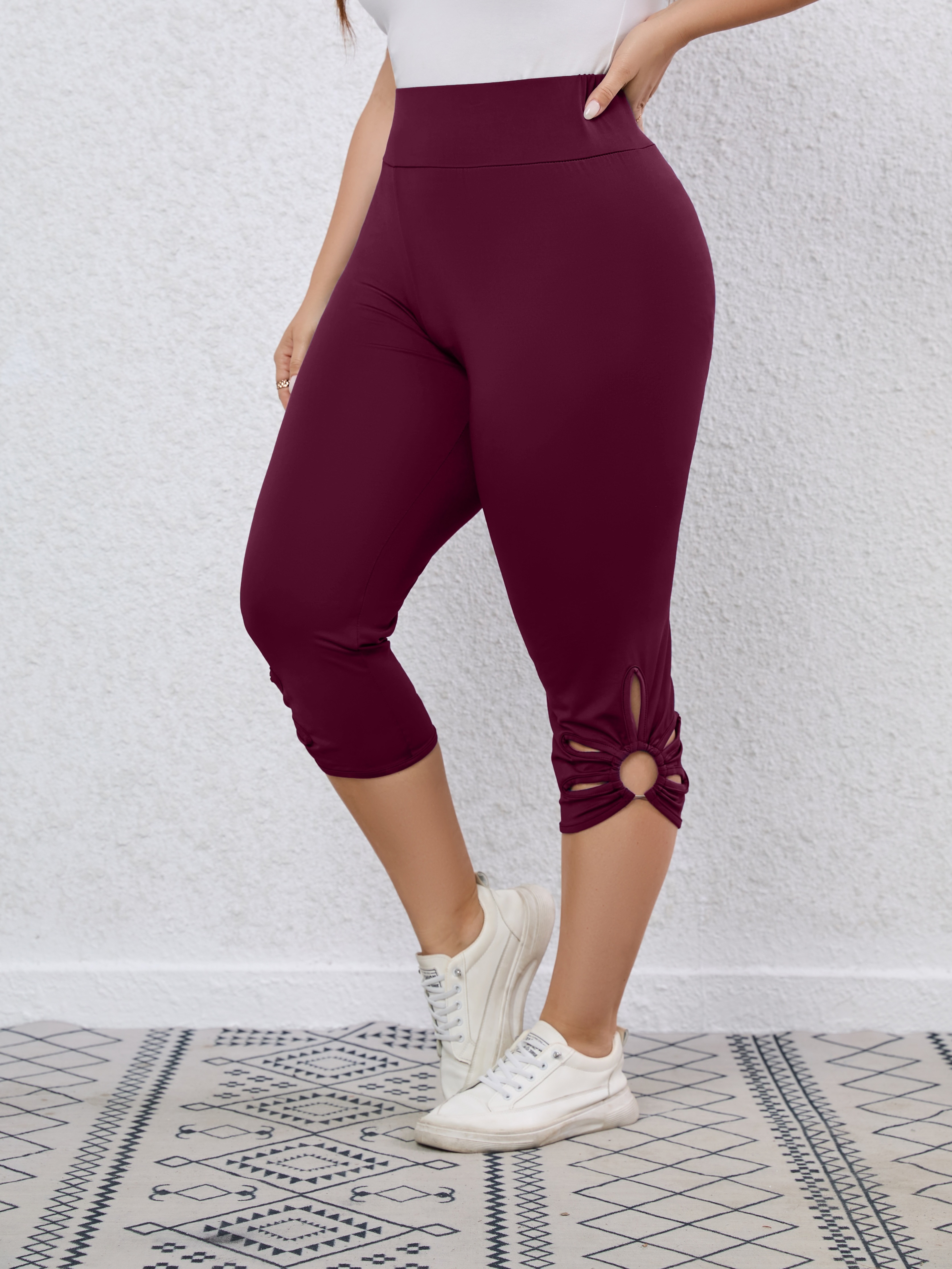 Women's Casual Ankle Length Leggings (One Size, Pink) 