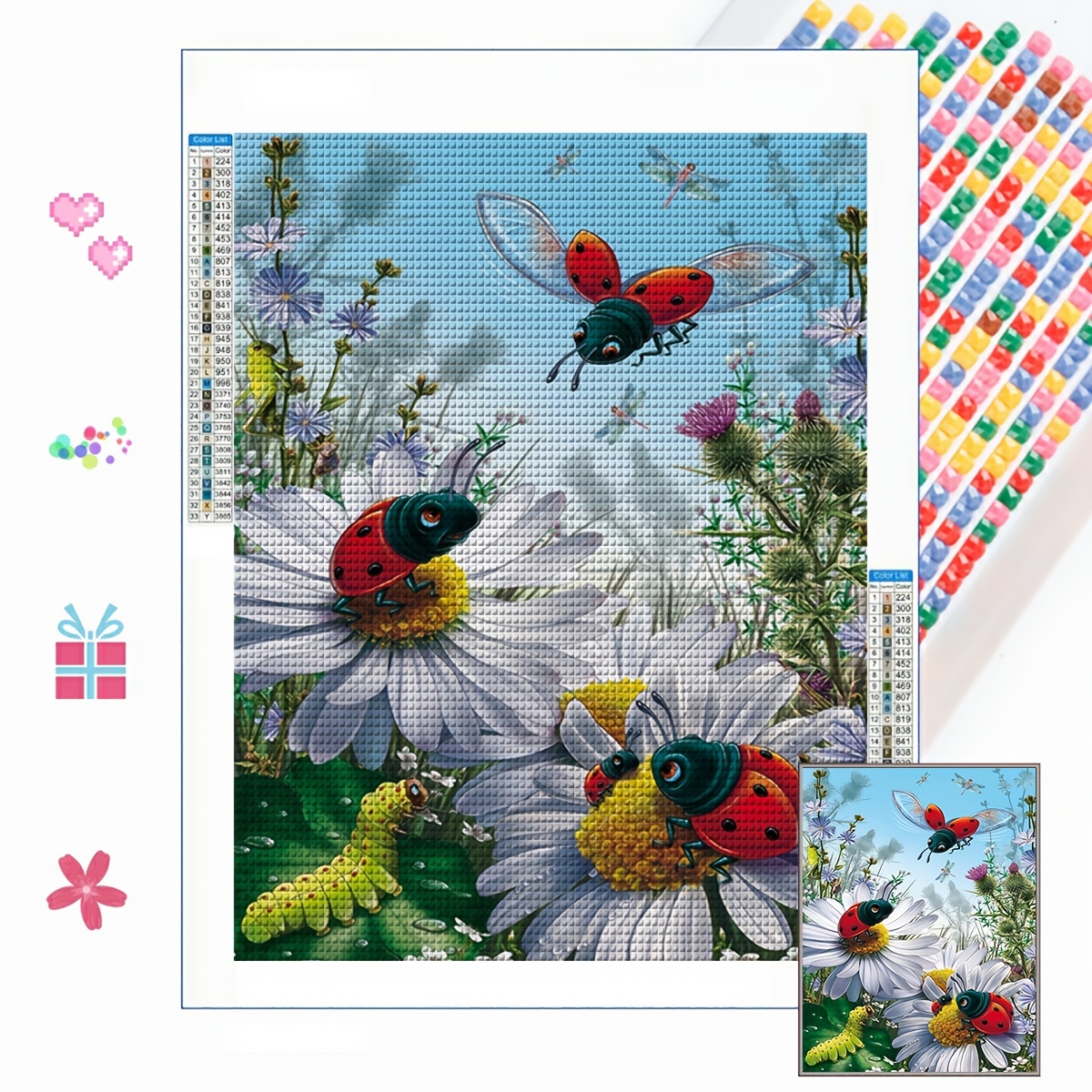Ladybug Sunflower Diamond Painting for Home Office Wall Decor