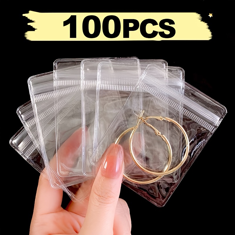 20pcs/40pcs/pvc Transparent Jewelry Anti-oxidation Ziplock Bags, Plastic  Bags For Packaging Rings, Earrings, Jewelry, Pe Storage Bag