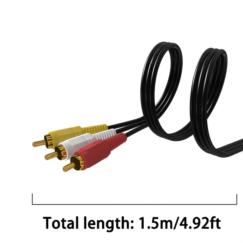 Câble Jack 3.5mm à 3 RCA mâle (Audio + Vidéo) de 1.5m