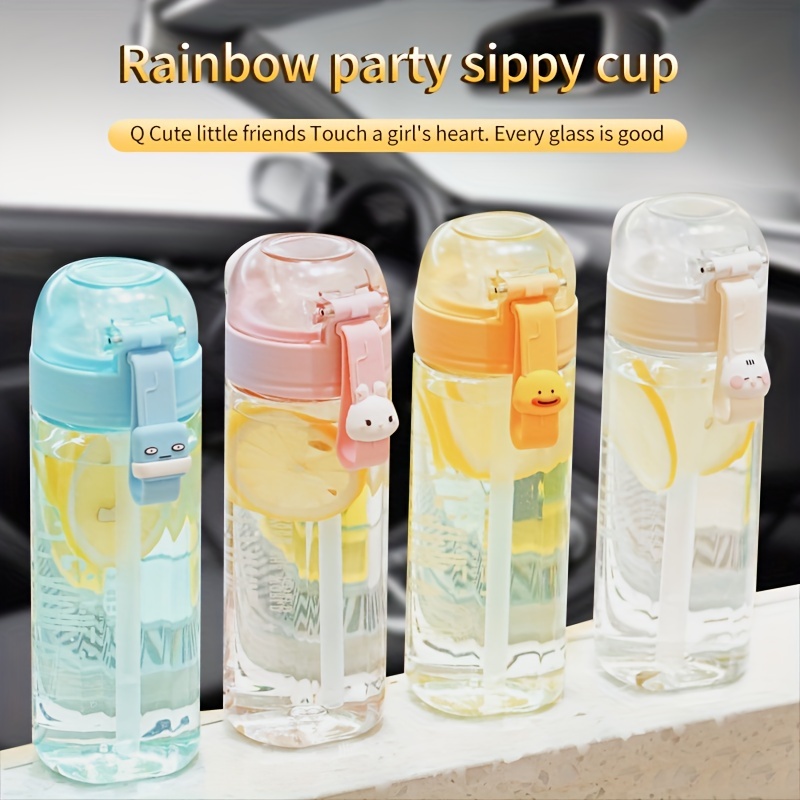 Large Capacity Rainbow Plastic Water Cup With Double layer - Temu