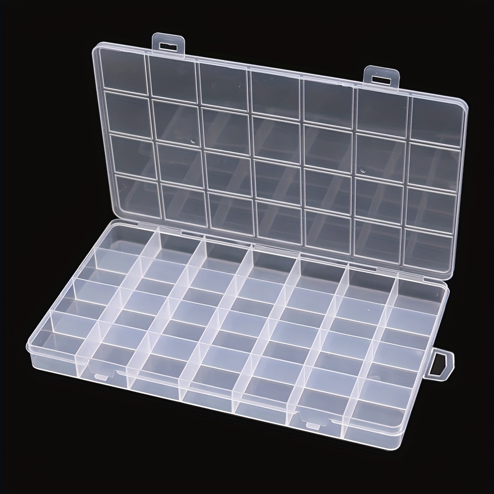 Paquete de 2 cajas organizadoras de plástico azul, contenedor de  almacenamiento con divisor ajustable, organizadores de manualidades y caja
